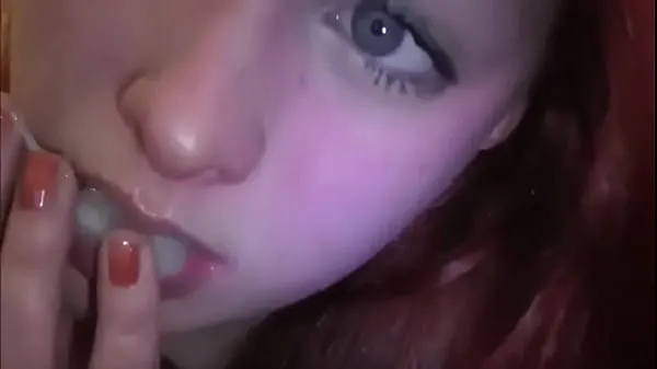 Married redhead playing with cum in her mouth 파워 무비 보기