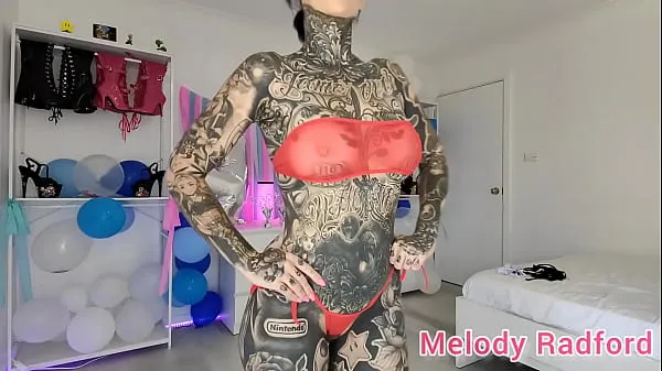 Watch Sheer Black and Red Skimpy Micro Bikini try on Melody Radford power Movies