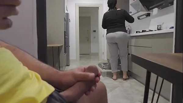 Watch Stepmom caught me jerking off while watching her big ass in the Kitchen power Movies