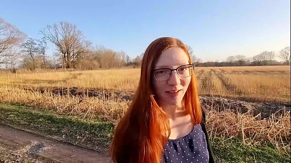 Redhead young woman undresses outside for the first time پاور موویز دیکھیں